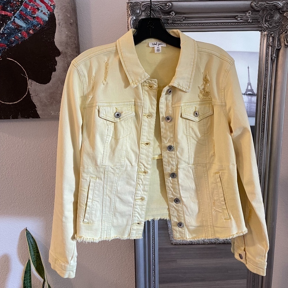 Tribal Jeans Yellow Jean Jacket size Small